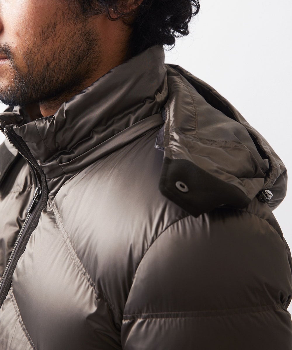 MNJCC60720 MICHEL KLEIN HOMME(ミッシェルクラン オム) シャンブレーダウンジャケット カーキ