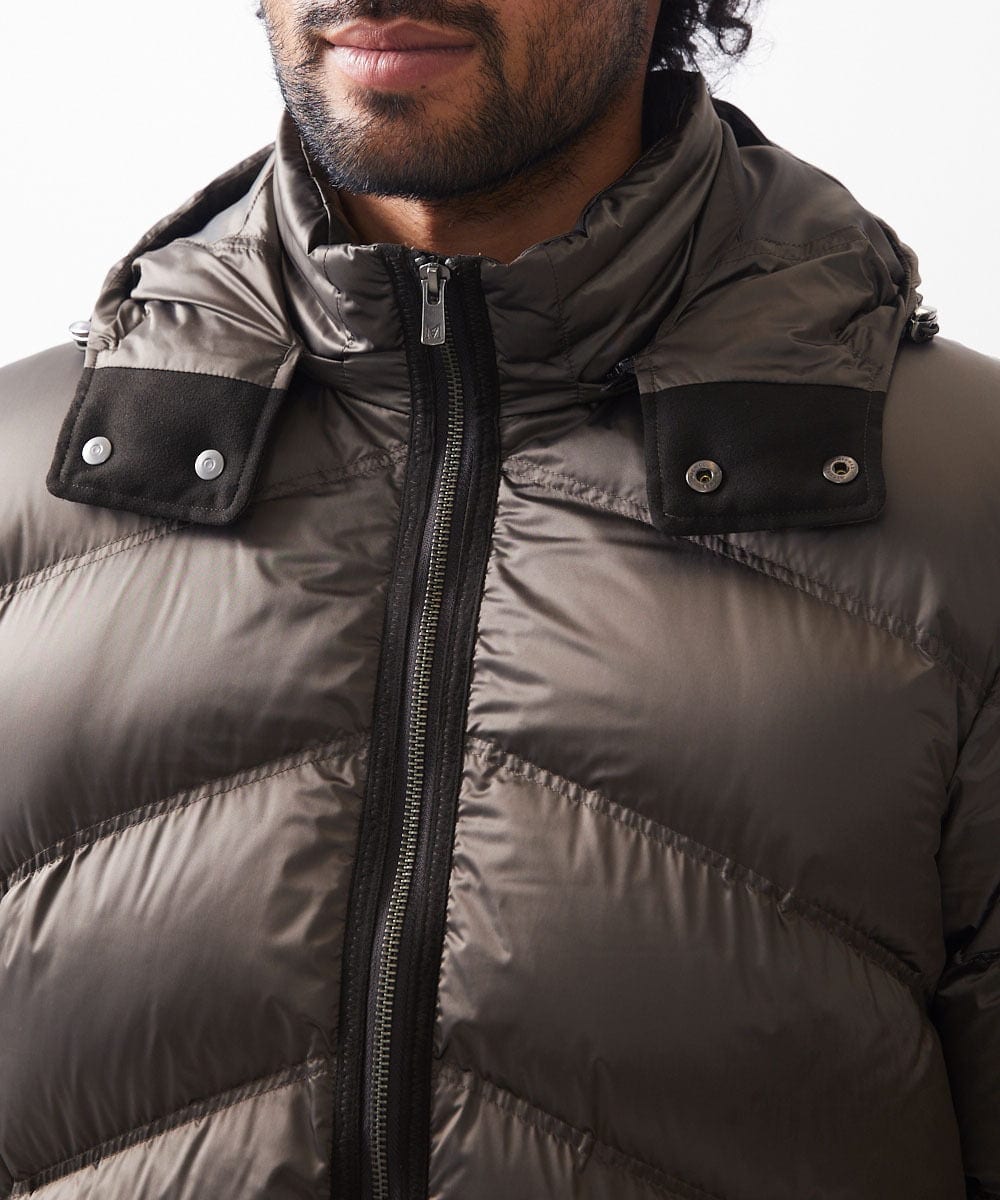 MNJCC60720 MICHEL KLEIN HOMME(ミッシェルクラン オム) シャンブレーダウンジャケット カーキ