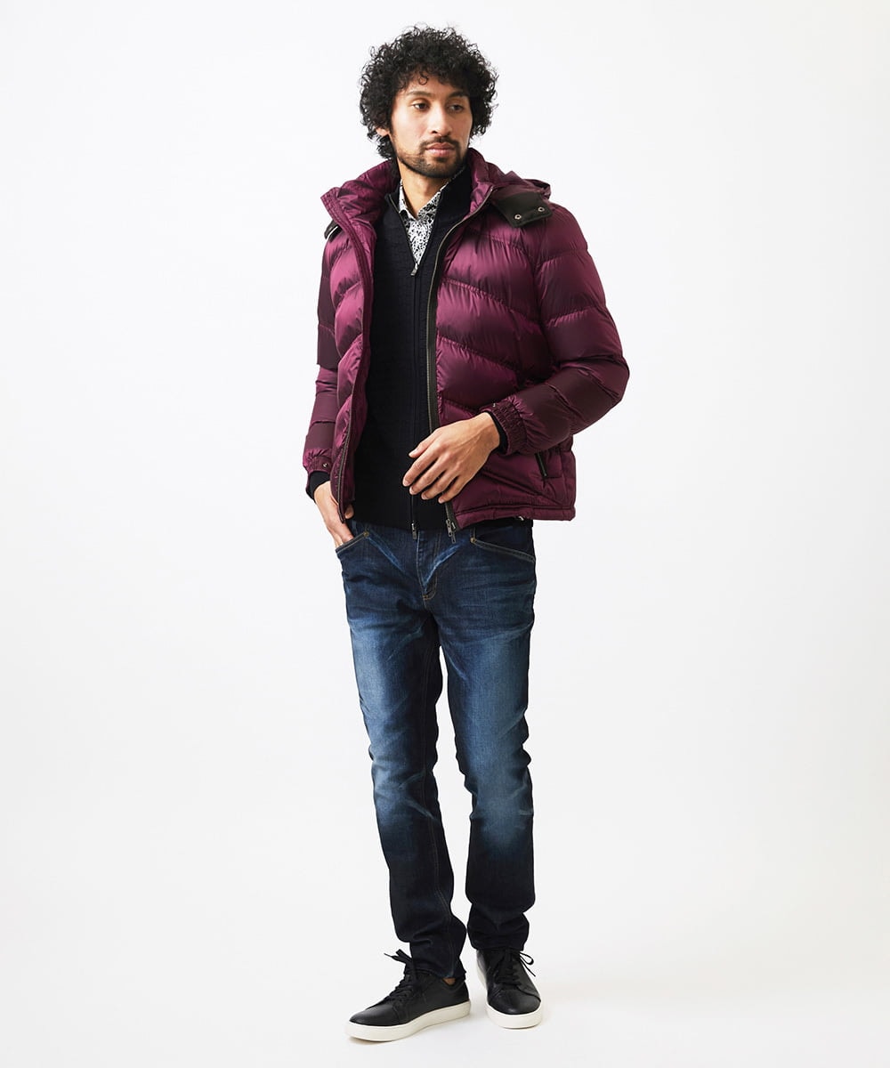 MNJCC60720 MICHEL KLEIN HOMME(ミッシェルクラン オム) シャンブレーダウンジャケット パープル