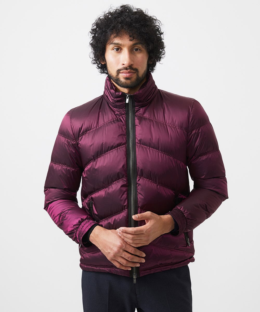 MNJCC60720 MICHEL KLEIN HOMME(ミッシェルクラン オム) シャンブレーダウンジャケット パープル