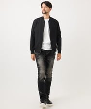 MNJCD52450 MICHEL KLEIN HOMME(ミッシェルクラン オム) 【セットアップ】ビックへリンボンMA-1ブルゾン ブラック