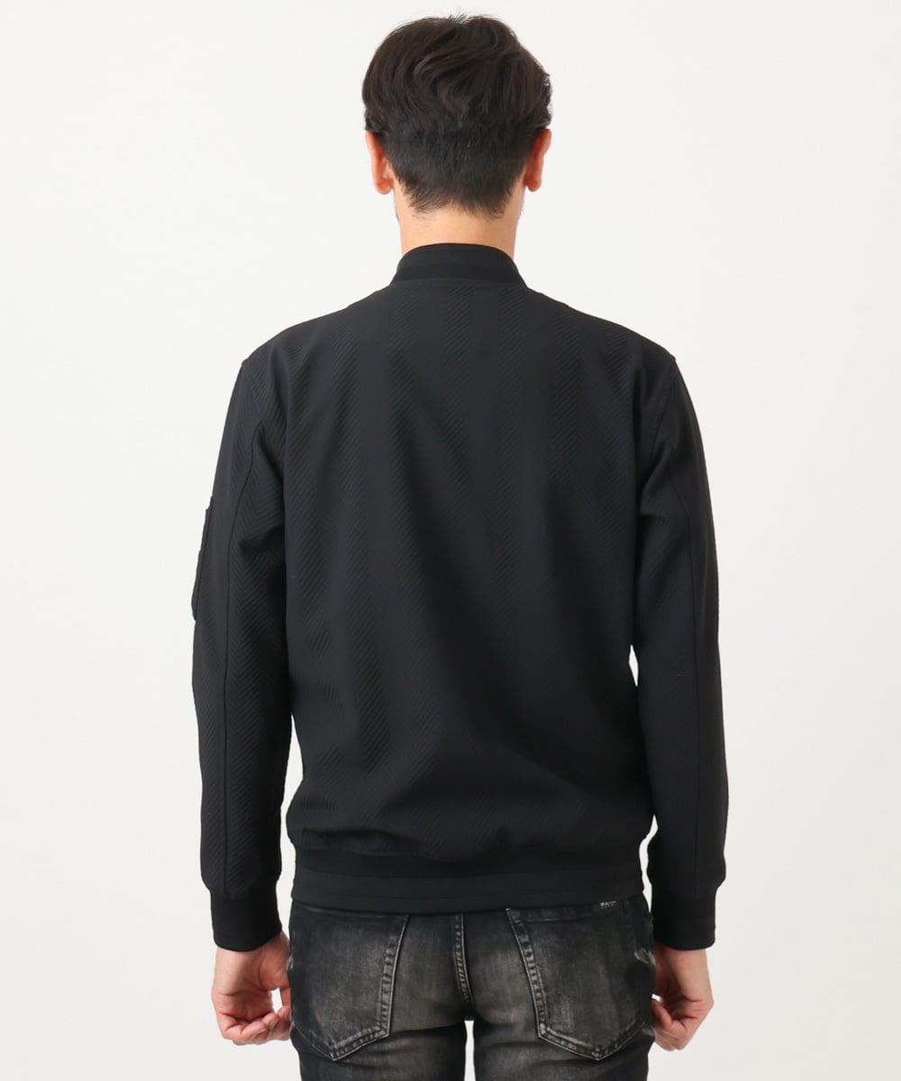 MNJCD52450 MICHEL KLEIN HOMME(ミッシェルクラン オム) 【セットアップ】ビックへリンボンMA-1ブルゾン ブラック