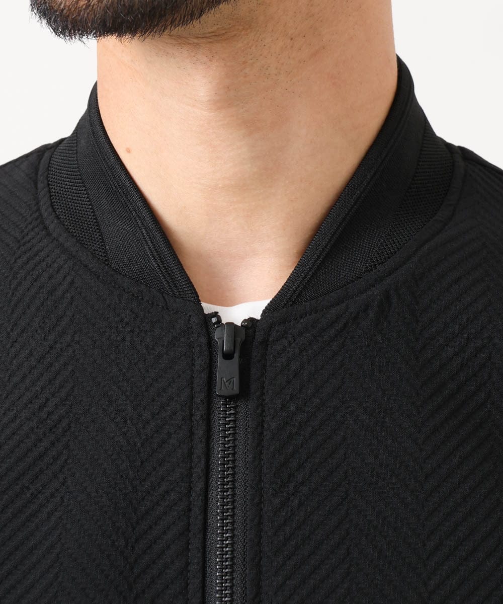 MNJCD52450 MICHEL KLEIN HOMME(ミッシェルクラン オム) 【セットアップ】ビックへリンボンMA-1ブルゾン ブラック