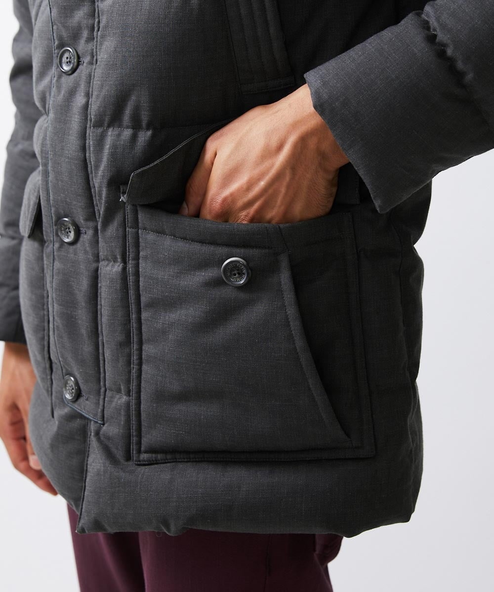 MNJCV43490 MICHEL KLEIN HOMME(ミッシェルクラン オム) ウールダウンブルゾン（ウォームポケット付） グレー(92)