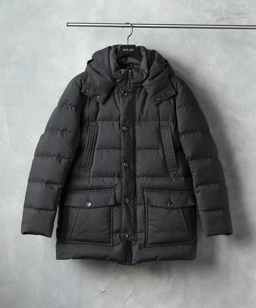 MNJCV43490 MICHEL KLEIN HOMME(ミッシェルクラン オム) ウールダウンブルゾン（ウォームポケット付） ブラック(94)