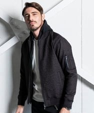 MNJDA52400 MICHEL KLEIN HOMME(ミッシェルクラン オム) ジャガードMA-1ブルゾン セットアップ ブラック