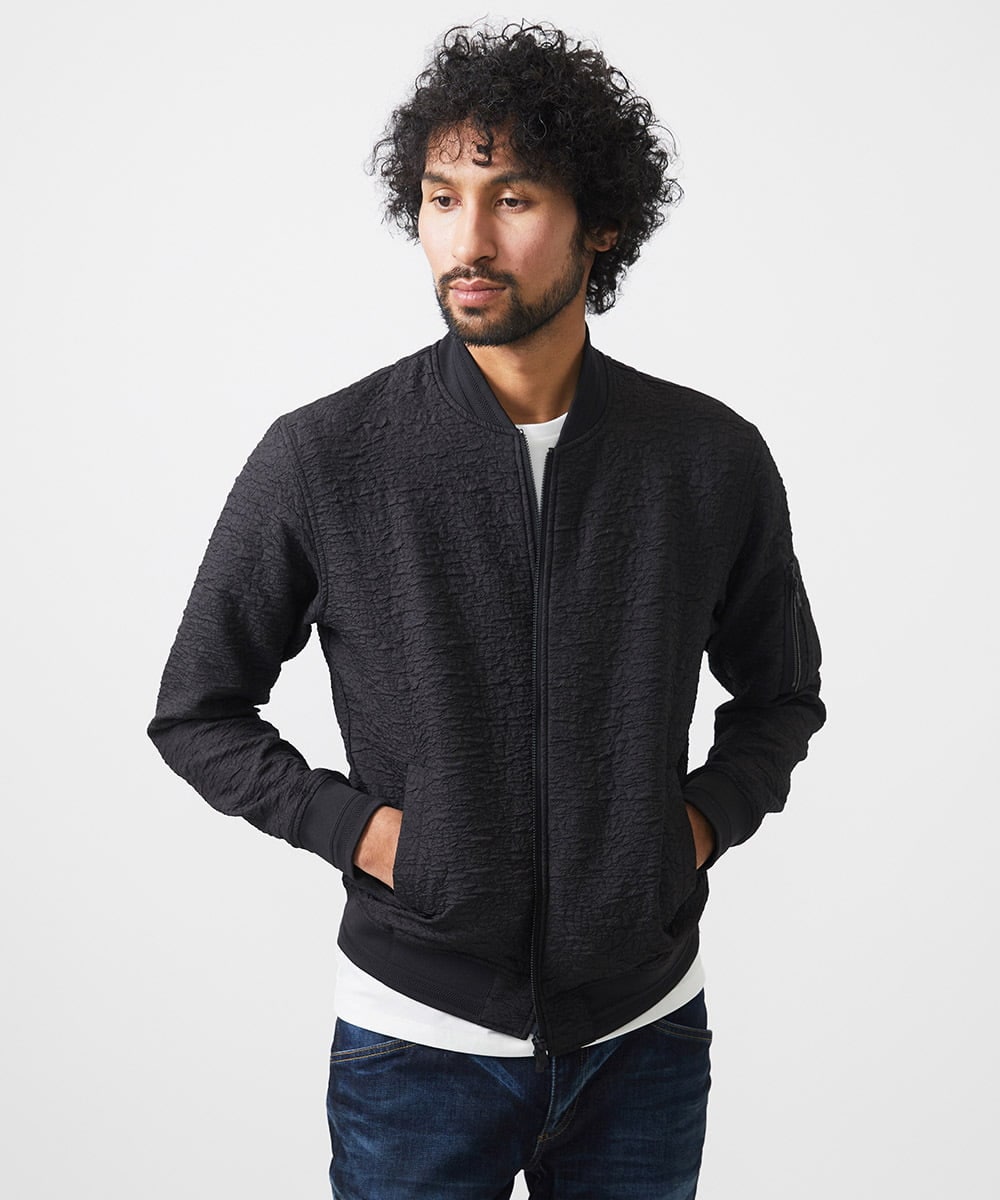 MNJDA52400 MICHEL KLEIN HOMME(ミッシェルクラン オム) ジャガードMA-1ブルゾン セットアップ ブラック