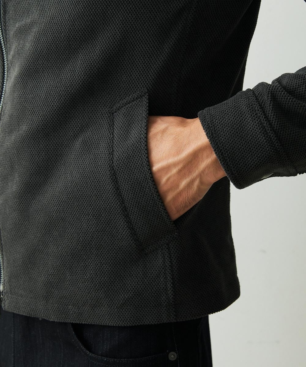 MNJDS30390 MICHEL KLEIN HOMME(ミッシェルクラン オム) ニットライダースブルゾン カーキ