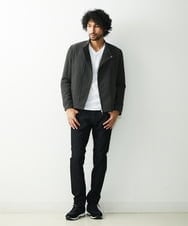 MNJDS30390 MICHEL KLEIN HOMME(ミッシェルクラン オム) ニットライダースブルゾン カーキ