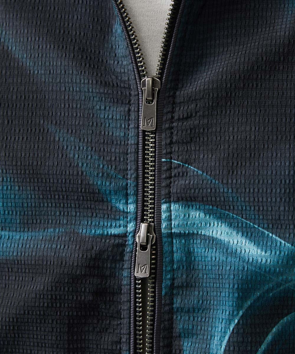 MNJGA54500 MICHEL KLEIN HOMME(ミッシェルクラン オム) スモーク柄メッシュパーカーブルゾン ブラック