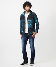 MNJGA54500 MICHEL KLEIN HOMME(ミッシェルクラン オム) スモーク柄メッシュパーカーブルゾン ブラック