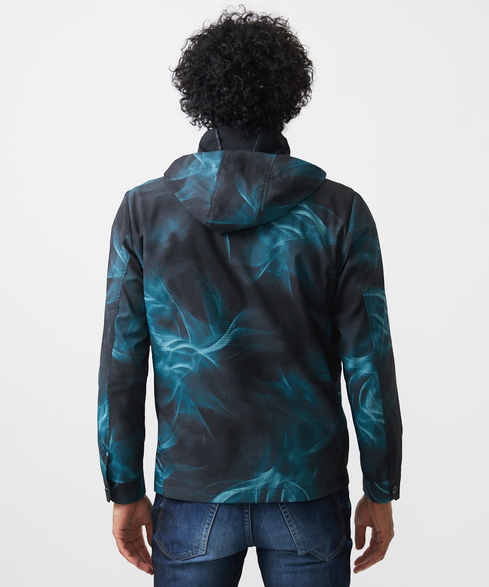 MNJGA54500 MICHEL KLEIN HOMME(ミッシェルクラン オム) スモーク柄メッシュパーカーブルゾン ブラック
