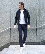 MNJGD55430 MICHEL KLEIN HOMME(ミッシェルクラン オム) フード付きスタンドカラーブルゾン ブラック