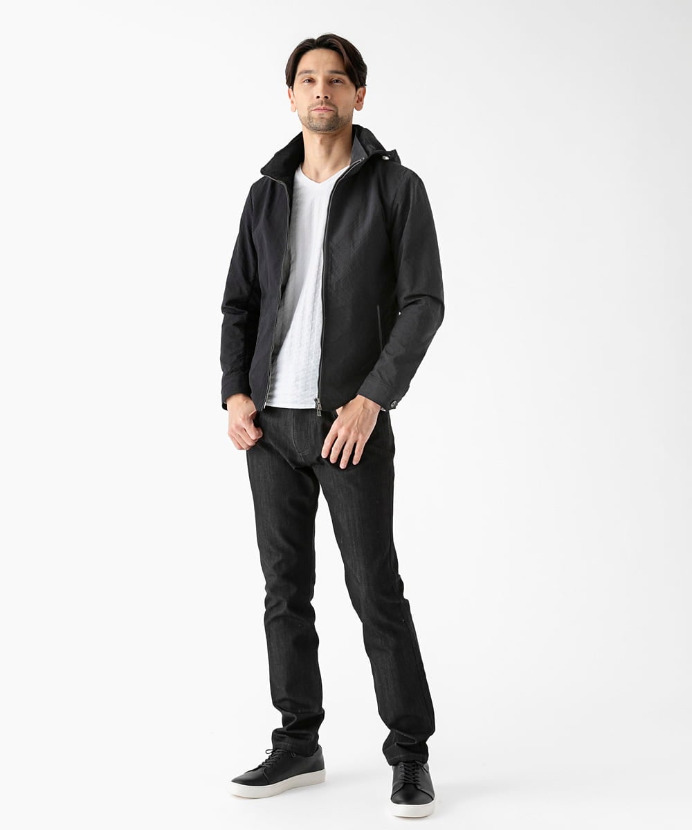 MNJGD55430 MICHEL KLEIN HOMME(ミッシェルクラン オム) フード付きスタンドカラーブルゾン ブラック