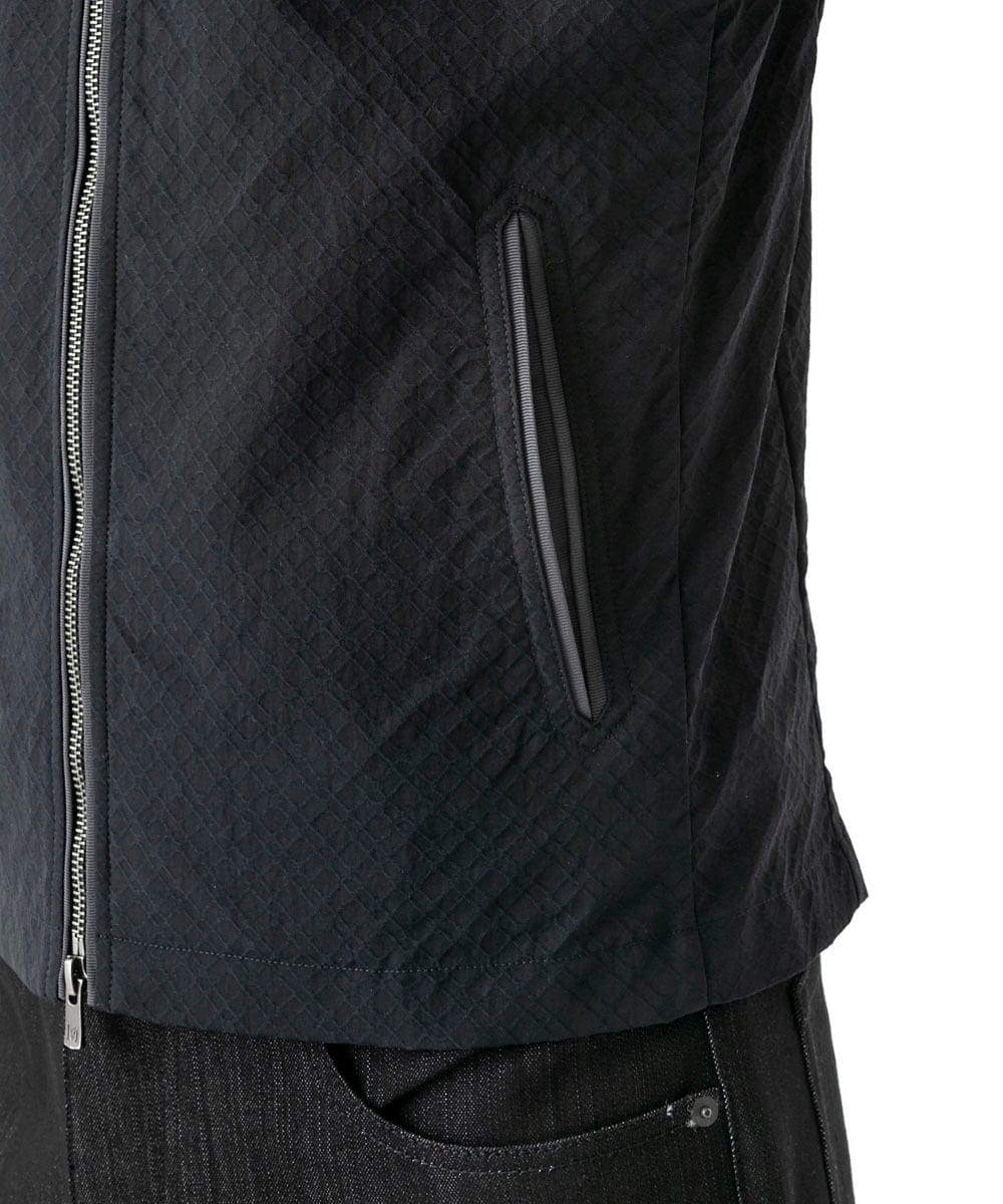 MNJGD55430 MICHEL KLEIN HOMME(ミッシェルクラン オム) フード付きスタンドカラーブルゾン ブラック