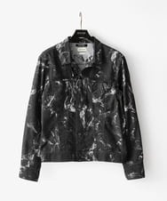 MNJGD91360 MICHEL KLEIN HOMME(ミッシェルクラン オム) 《日本製》20th　FACTOTUMコラボ　スモーク柄デニムジャケット ブラック