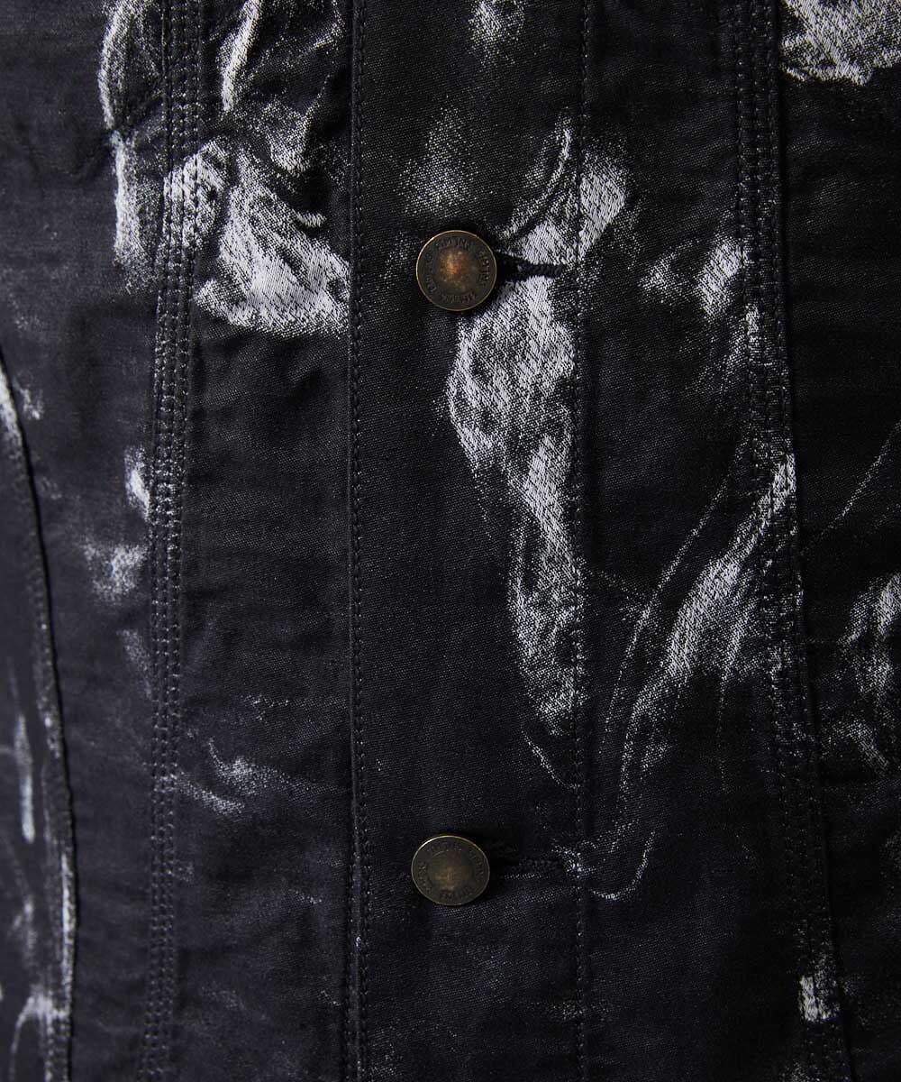 MNJGD91360 MICHEL KLEIN HOMME(ミッシェルクラン オム) 《日本製》20th　FACTOTUMコラボ　スモーク柄デニムジャケット ブラック