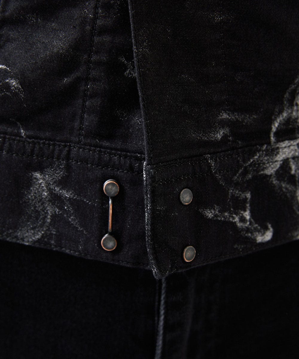 MNJGD91360 MICHEL KLEIN HOMME(ミッシェルクラン オム) 《日本製》20th　FACTOTUMコラボ　スモーク柄デニムジャケット ブラック