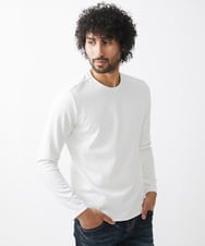 MNKAA51130 MICHEL KLEIN HOMME(ミッシェルクラン オム) 【2024年モデル】ダブルフェイスクルーネック長袖カットソー ホワイト