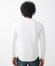 MNKAA51130 MICHEL KLEIN HOMME(ミッシェルクラン オム) 【2024年モデル】ダブルフェイスクルーネック長袖カットソー ホワイト