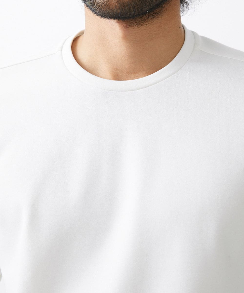 MNKAA51130 MICHEL KLEIN HOMME(ミッシェルクラン オム) 【2024年モデル】ダブルフェイスクルーネック長袖カットソー ホワイト