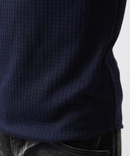 MNKAA53190 MICHEL KLEIN HOMME(ミッシェルクラン オム) 《日本製》千鳥柄Vネック長袖カットソー ネイビー