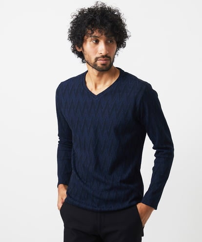 MNKAC52150 MICHEL KLEIN HOMME 《日本製》セミシルケット長袖カットソー