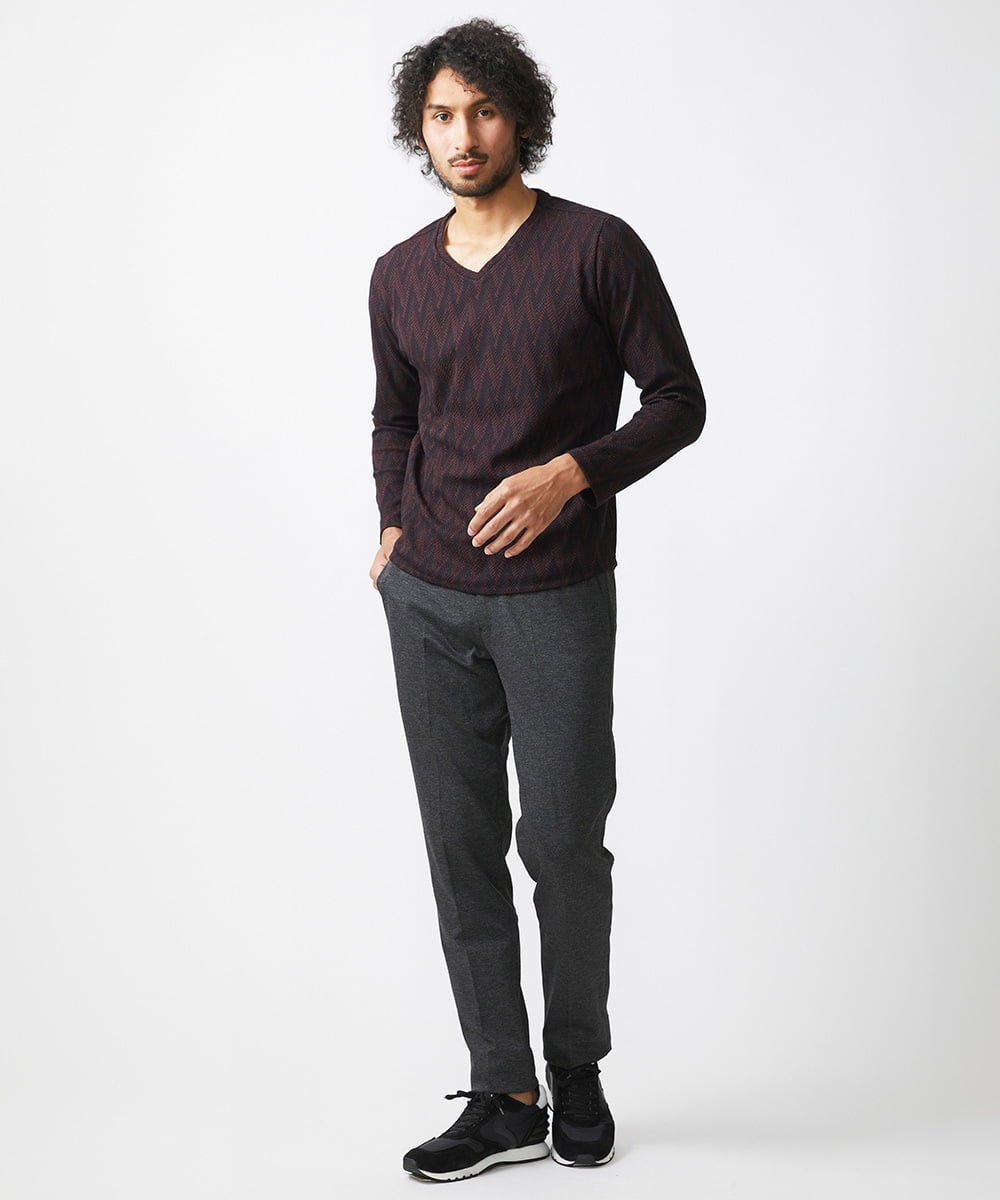MNKAC52150 MICHEL KLEIN HOMME(ミッシェルクラン オム) 《日本製》セミシルケット長袖カットソー パープル