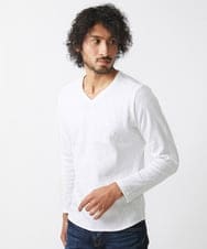 MNKAC52150 MICHEL KLEIN HOMME(ミッシェルクラン オム) 《日本製》セミシルケット長袖カットソー ホワイト