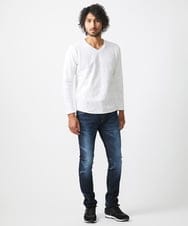 MNKAC52150 MICHEL KLEIN HOMME(ミッシェルクラン オム) 《日本製》セミシルケット長袖カットソー ホワイト
