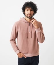 MNKAC57250 MICHEL KLEIN HOMME(ミッシェルクラン オム) 《日本製》モールZIPプルオーバーパーカー ピンク