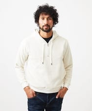 MNKAC57250 MICHEL KLEIN HOMME(ミッシェルクラン オム) 《日本製》モールZIPプルオーバーパーカー アイボリー