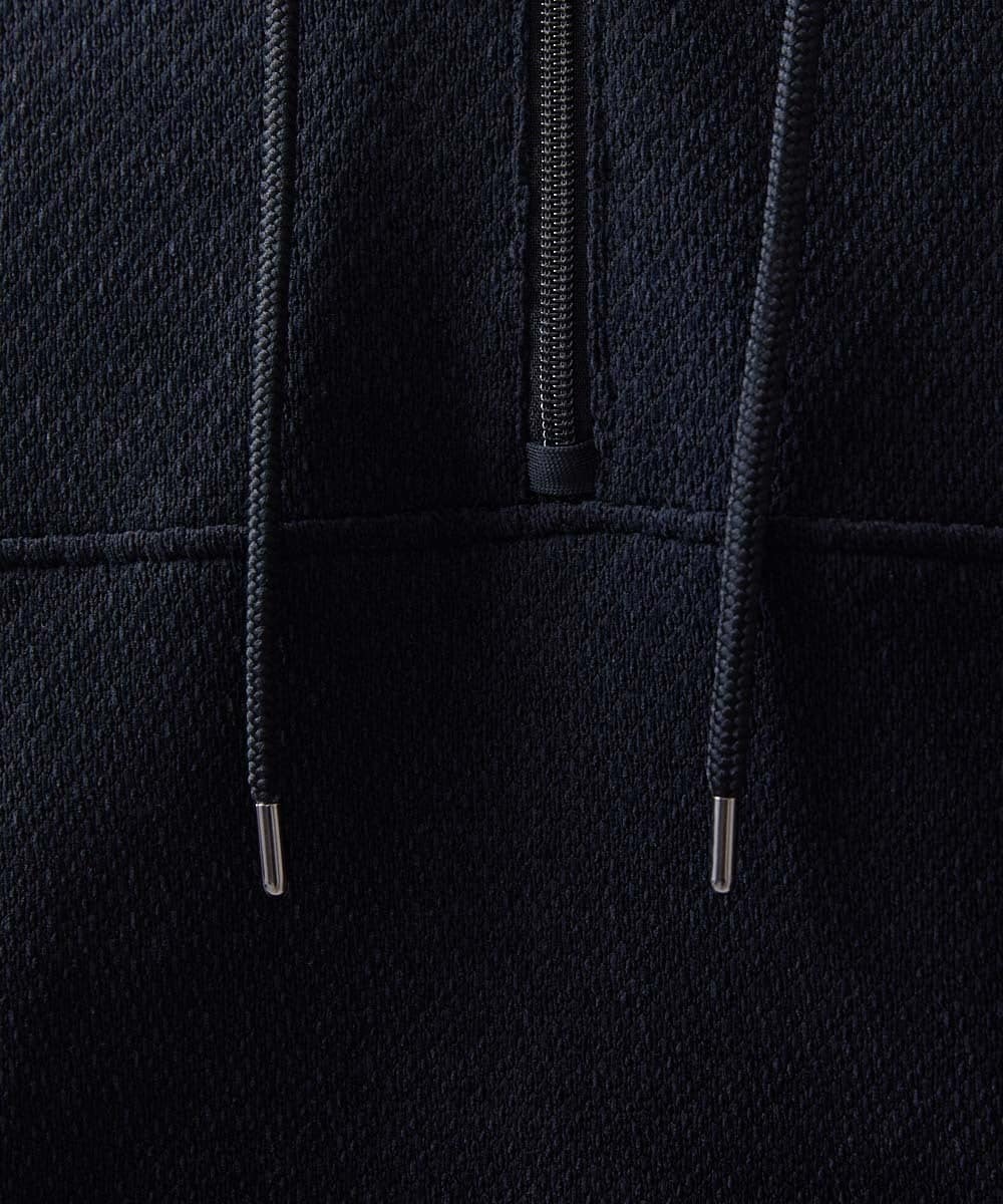 MNKAC57250 MICHEL KLEIN HOMME(ミッシェルクラン オム) 《日本製》モールZIPプルオーバーパーカー ブラック