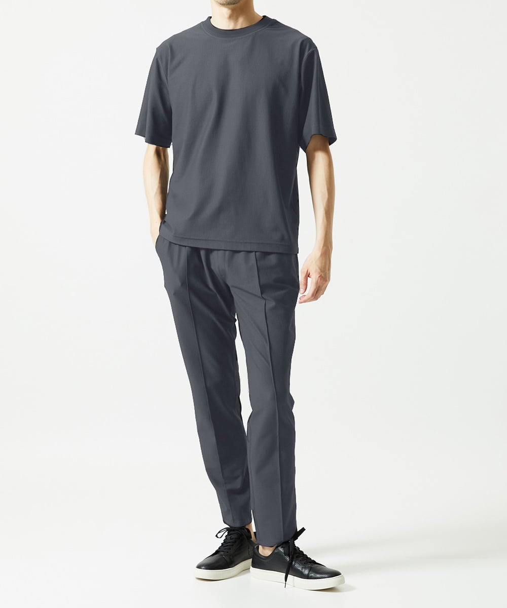 MNKAD55160 MICHEL KLEIN HOMME(ミッシェルクラン オム) 【SUPERGAコラボ】クルーネックカットソー ダークグレー