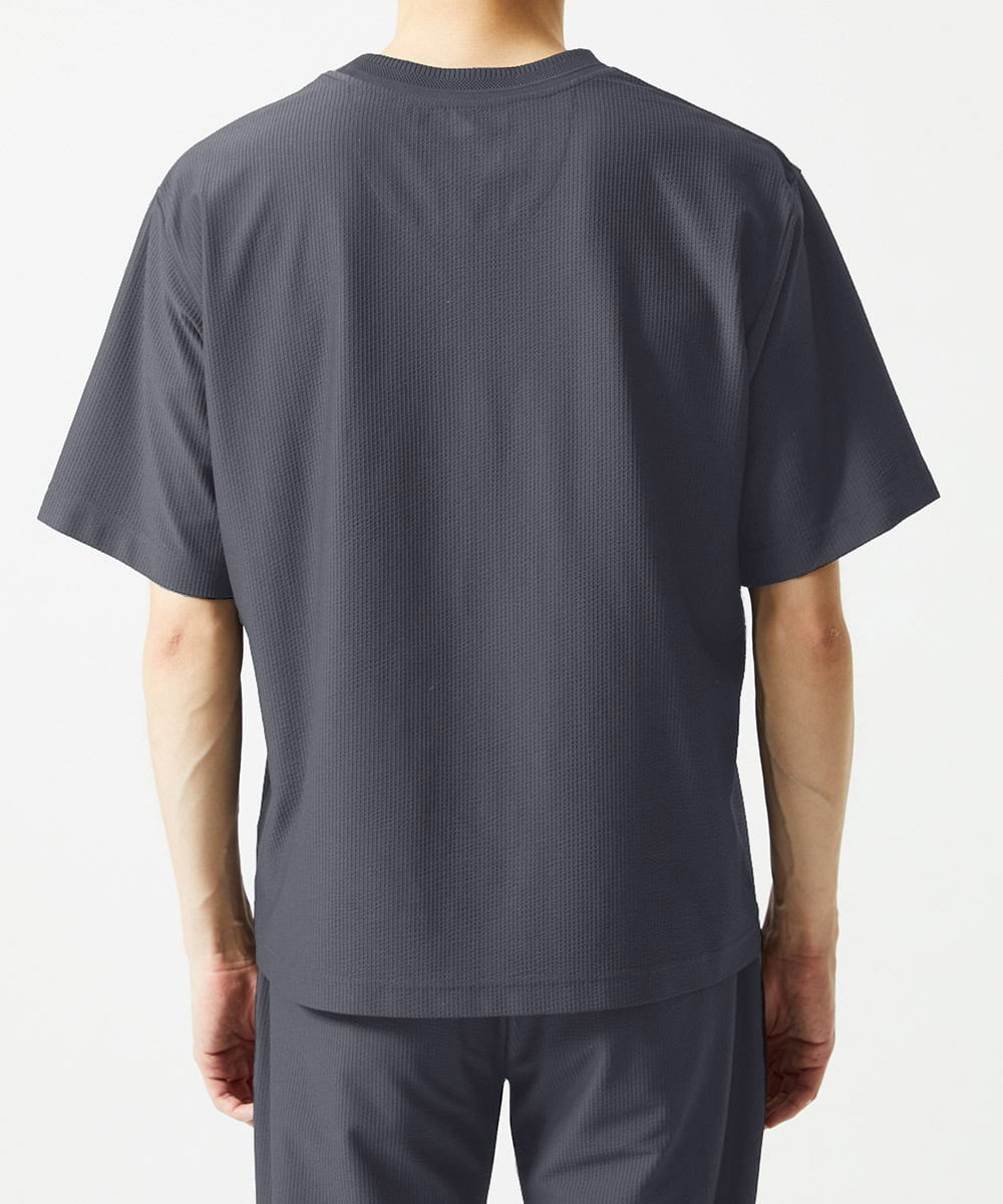 MNKAD55160 MICHEL KLEIN HOMME(ミッシェルクラン オム) 【SUPERGAコラボ】クルーネックカットソー ダークグレー