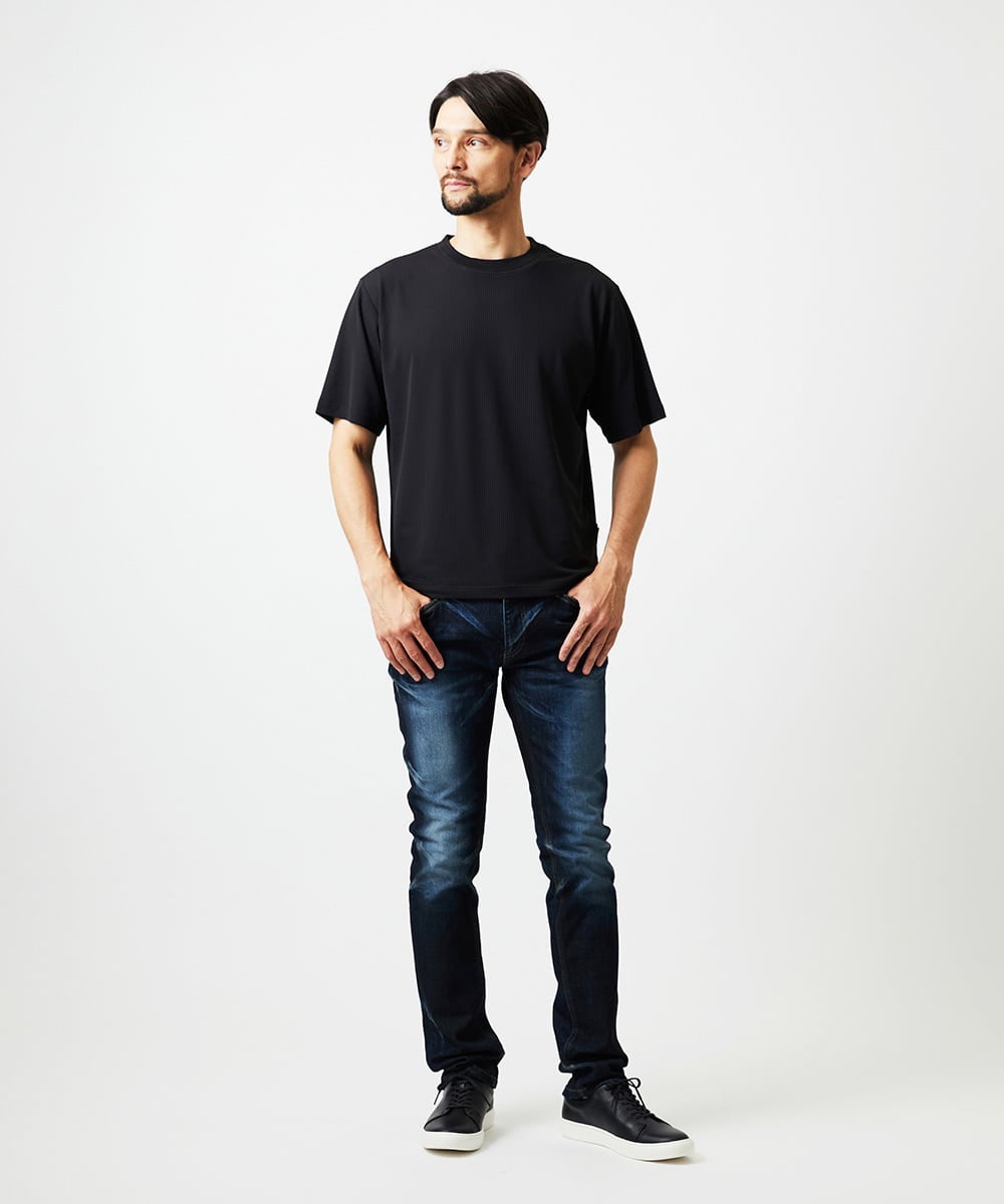 MNKAD55160 MICHEL KLEIN HOMME(ミッシェルクラン オム) 【SUPERGAコラボ】クルーネックカットソー ブラック