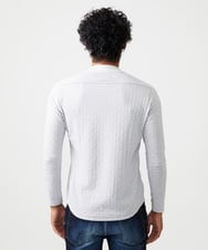 MNKAF60150 MICHEL KLEIN HOMME(ミッシェルクラン オム) 《日本製》レンガ柄Vネック長袖カットソー ライトグレー