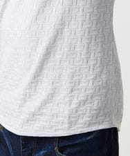 MNKAF60150 MICHEL KLEIN HOMME(ミッシェルクラン オム) 《日本製》レンガ柄Vネック長袖カットソー ライトグレー