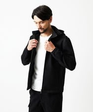 MNKAF64290 MICHEL KLEIN HOMME(ミッシェルクラン オム) 【セットアップ】スエード調パーカーブルゾン ブラック