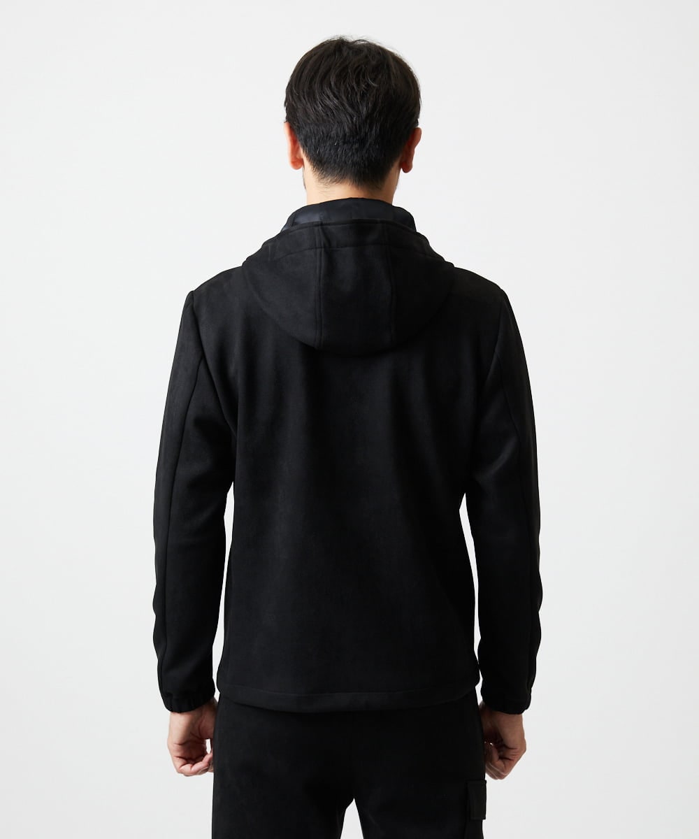 MNKAF64290 MICHEL KLEIN HOMME(ミッシェルクラン オム) 【セットアップ】スエード調パーカーブルゾン ブラック