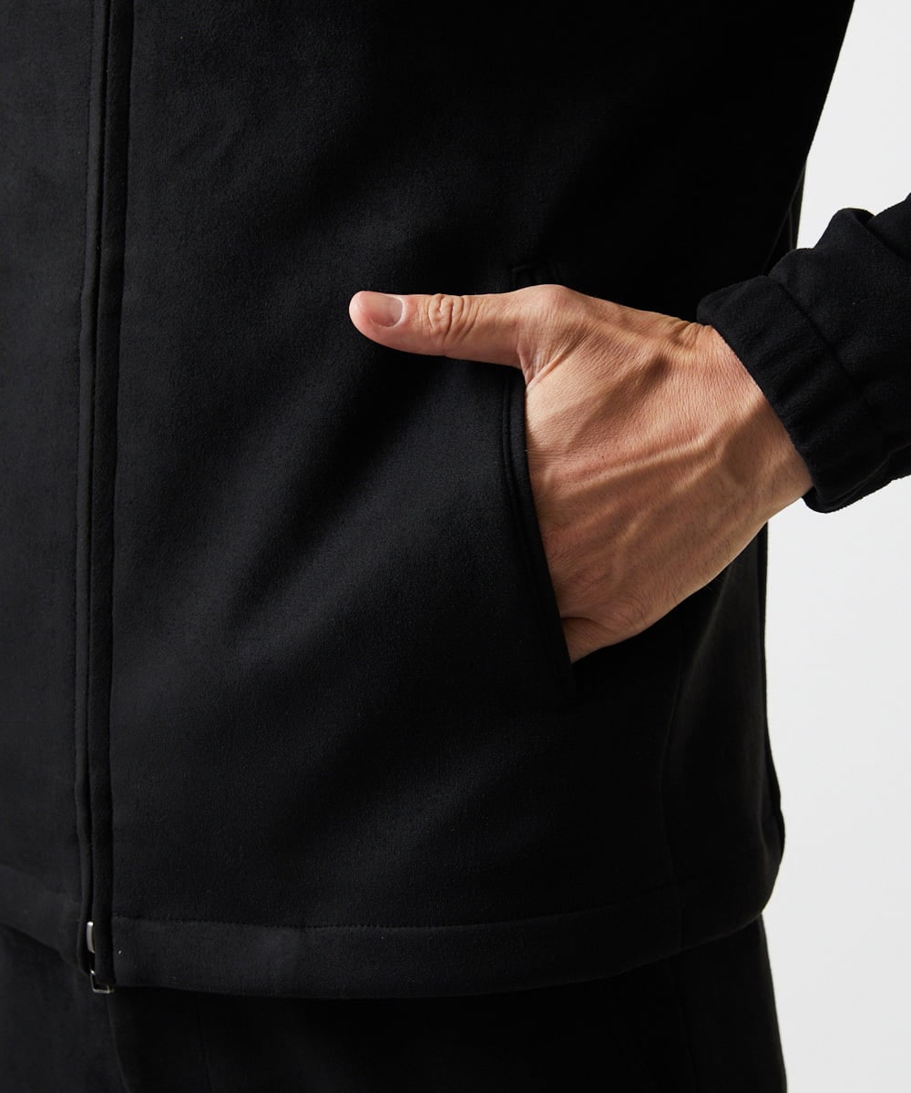 MNKAF64290 MICHEL KLEIN HOMME(ミッシェルクラン オム) 【セットアップ】スエード調パーカーブルゾン ブラック