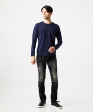 MNKAF65150 MICHEL KLEIN HOMME(ミッシェルクラン オム) 長袖クルーネックカットソー ネイビー
