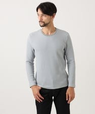 MNKAF66200 MICHEL KLEIN HOMME(ミッシェルクラン オム) ウェーブジャージクルーネック長袖カットソー ライトグレー