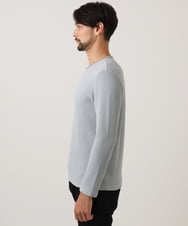 MNKAF66200 MICHEL KLEIN HOMME(ミッシェルクラン オム) ウェーブジャージクルーネック長袖カットソー ライトグレー