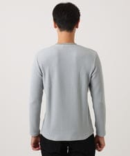 MNKAF66200 MICHEL KLEIN HOMME(ミッシェルクラン オム) ウェーブジャージクルーネック長袖カットソー ライトグレー