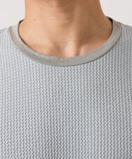 MNKAF66200 MICHEL KLEIN HOMME(ミッシェルクラン オム) ウェーブジャージクルーネック長袖カットソー ライトグレー
