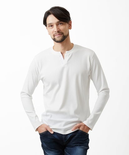 MNKAF69190 MICHEL KLEIN HOMME メイストレッチリブカットソー