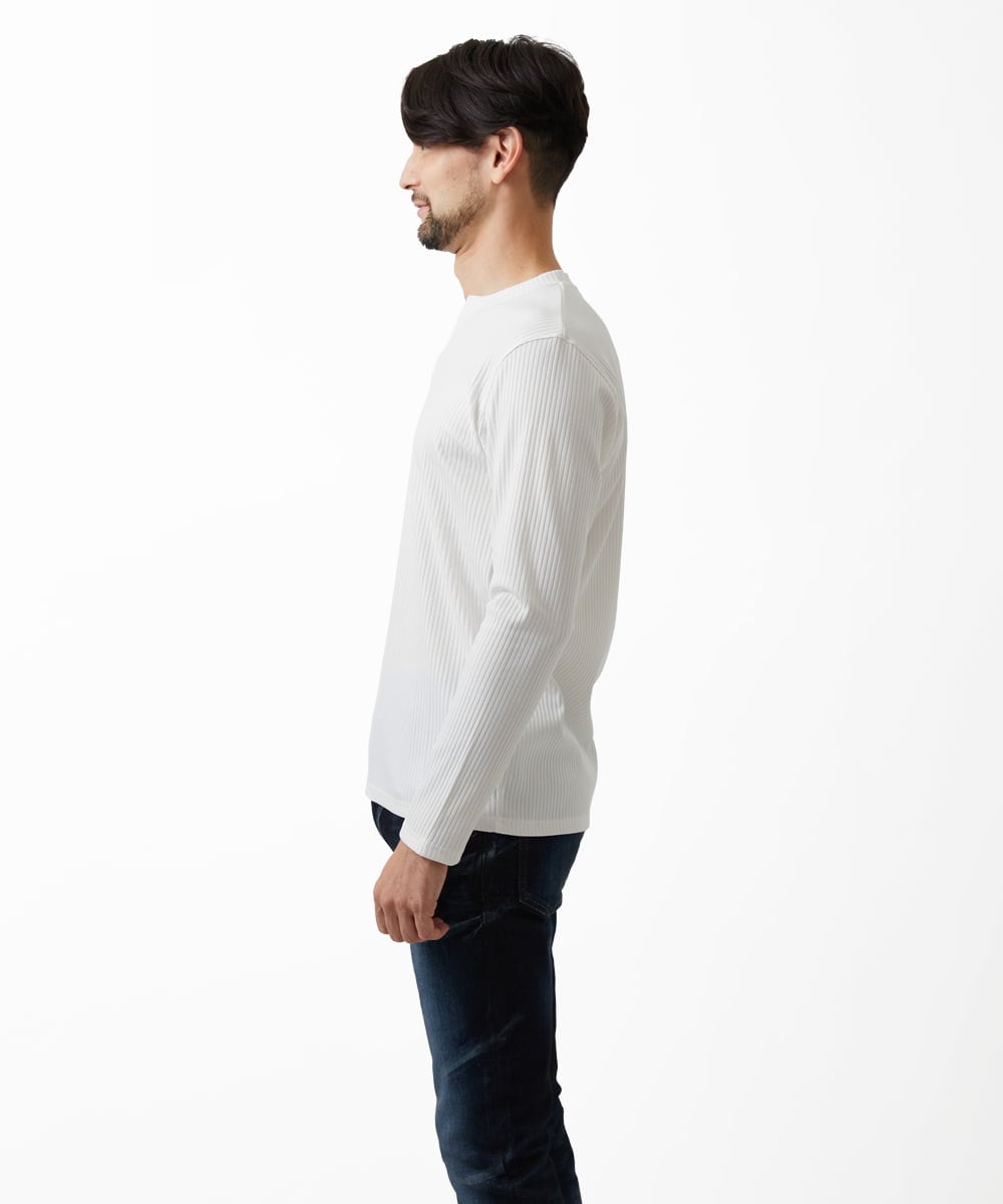 MNKAF69190 MICHEL KLEIN HOMME(ミッシェルクラン オム) メイストレッチリブカットソー ホワイト