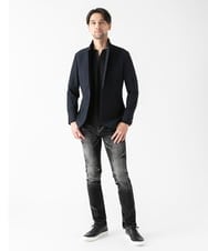MNKAF69190 MICHEL KLEIN HOMME(ミッシェルクラン オム) メイストレッチリブカットソー ブラック