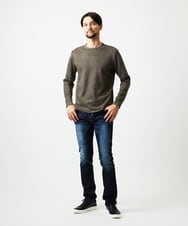 MNKAF70210 MICHEL KLEIN HOMME(ミッシェルクラン オム) 【セットアップ】スエード調クルーネックカットソー カーキ
